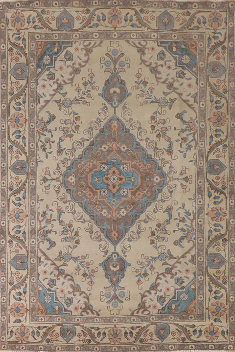 Vintage Tabriz Persian Area Rug 7x10