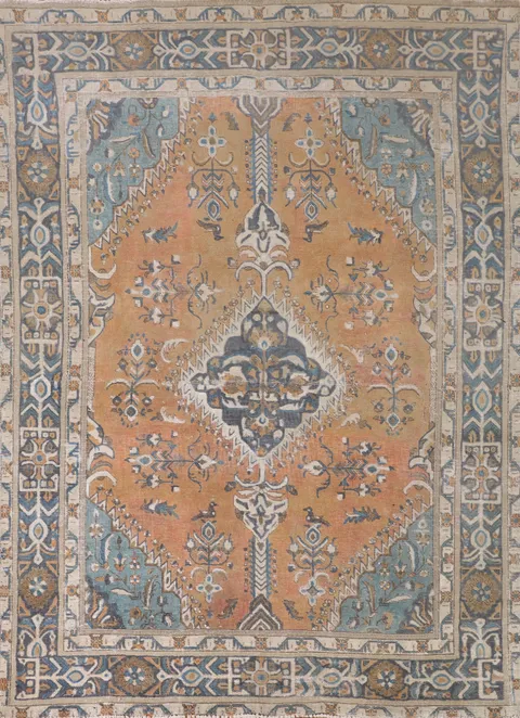 Geometric Tabriz Persian Area Rug 6x8