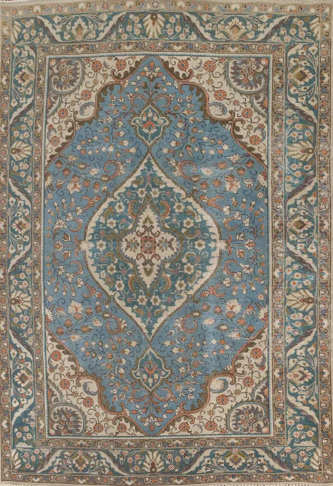 Distressed Over-Dyed Tabriz Persian Area Rug 7x10
