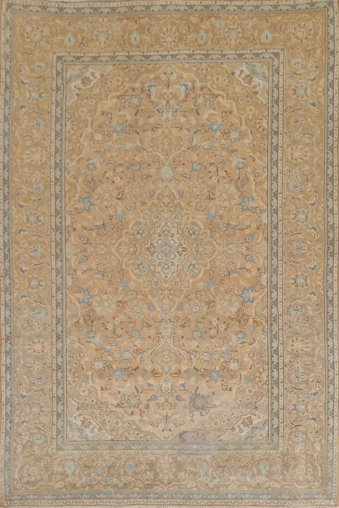 Vintage Wool Mashad Persian Area Rug 7x10