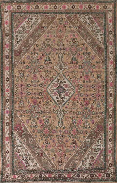 Geometric Hamedan Persian Area Rug 7x10