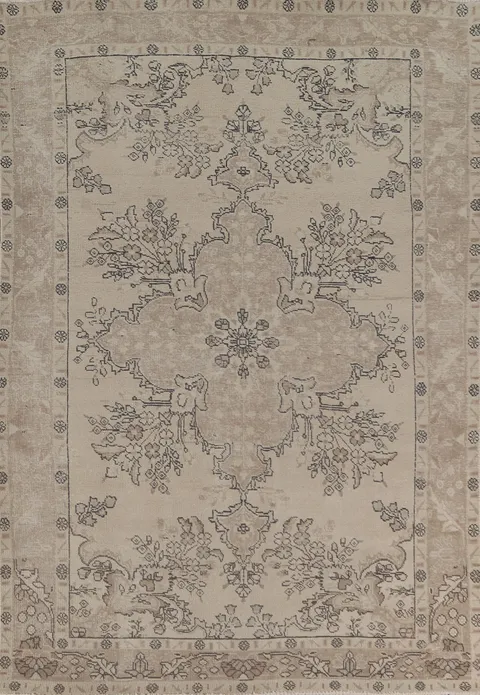 Distressed Tabriz Persian Area Rug 6x9