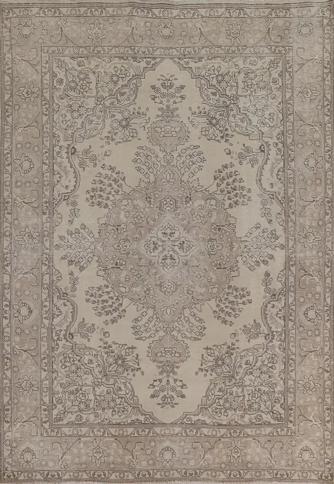 Distressed Tabriz Persian Area Rug 7x9