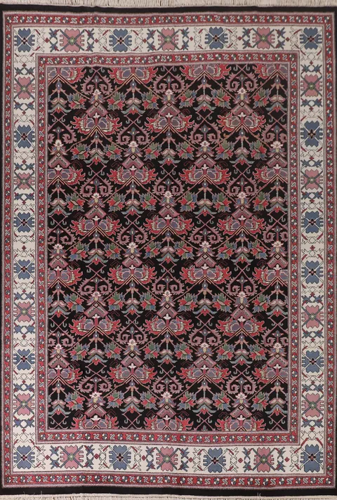 All-Over Black Heriz Oriental Area Rug 9x12