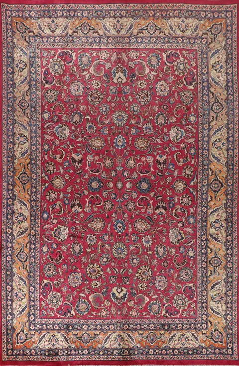 All-Over Floral Mashad Persian Area Rug 8x12