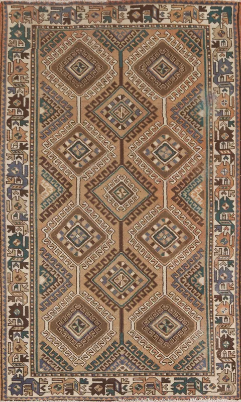 Geometric Bakhtiari Persian Rug 4x7