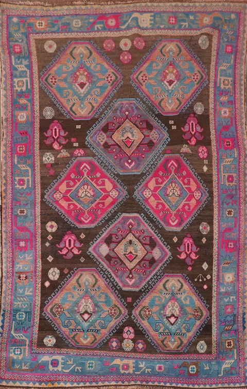 Over-Dyed Wool Sirjan Persian Area Rug 5x9