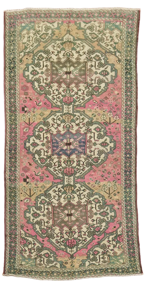 Over-Dyed Pink Bakhtiari Persian Area Rug 5x10