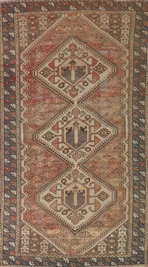 Geometric Bakhtiari Persian Area Rug 5x10
