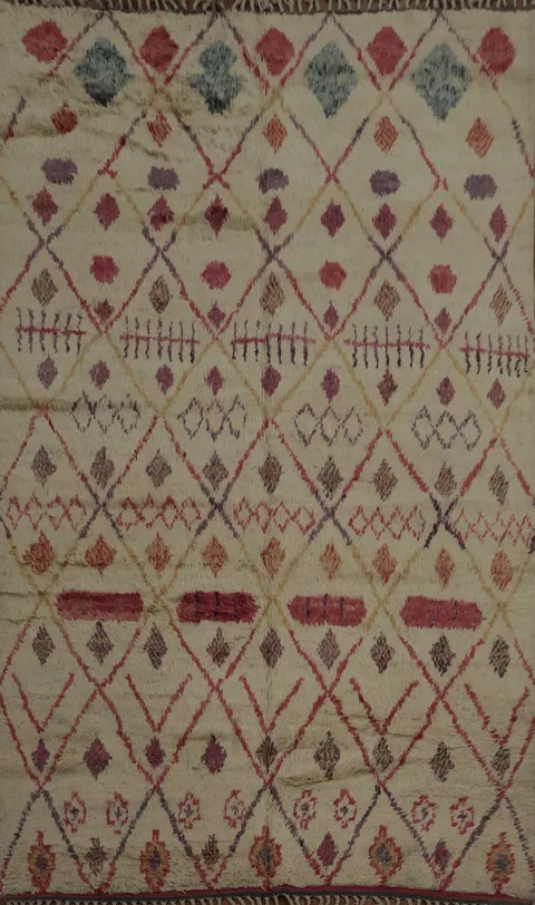 Tribal Wool Moroccan Oriental Area Rug 7x10