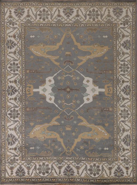 Gray Wool Oushak Indian Area Rug 8x10