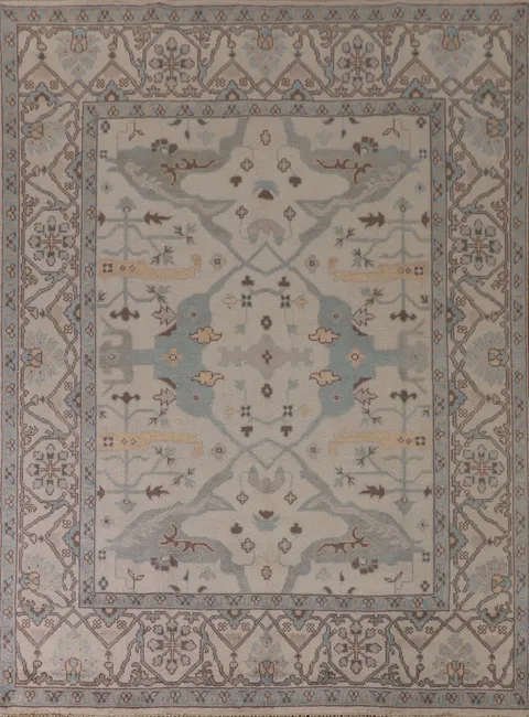 All-Over Ivory Oushak Oriental Area Rug 8x10