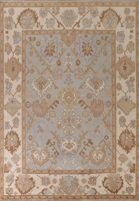 Handmade Gray Oushak Indian Area Rug 9x12