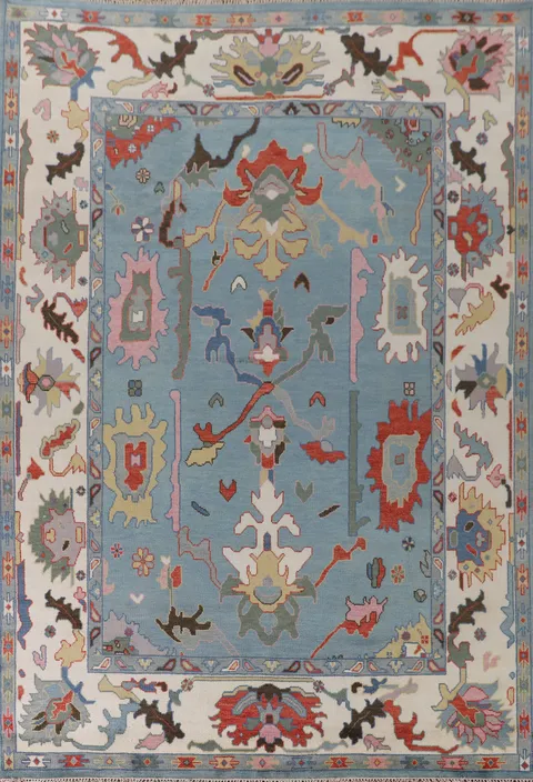 Light Blue Oushak Oriental Area Rug 9x12