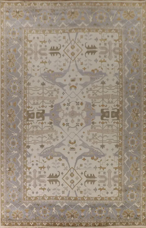 Handmade Large Wool Oushak Oriental Rug 12x17