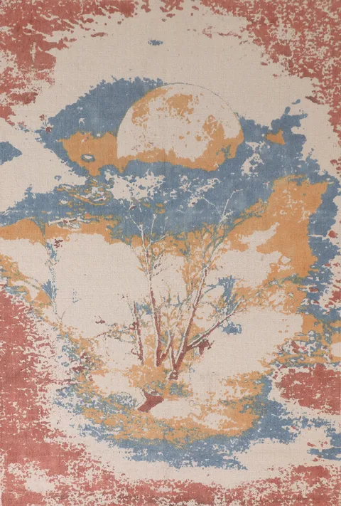 Nature Print Abstract Modern Area Rug 5x8