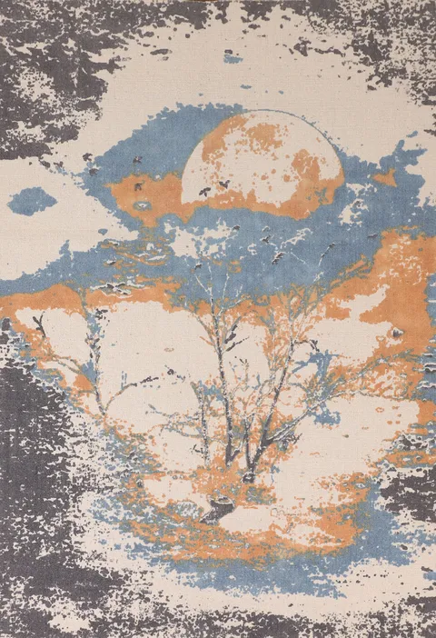 Nature Print Abstract Modern Area Rug 5x8