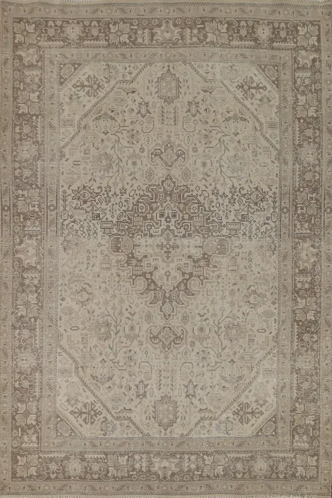 Distressed Wool Tabriz Persian Area Rug 7x9