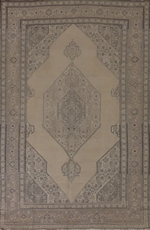 Vintage Geometric Tabriz Persian Area Rug 8x12