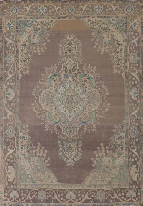 Distressed Tabriz Persian Area Rug 7x9