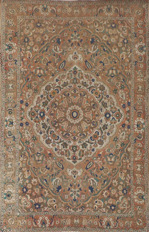Vintage Floral Bakhtiari Persian Area Rug 7x10