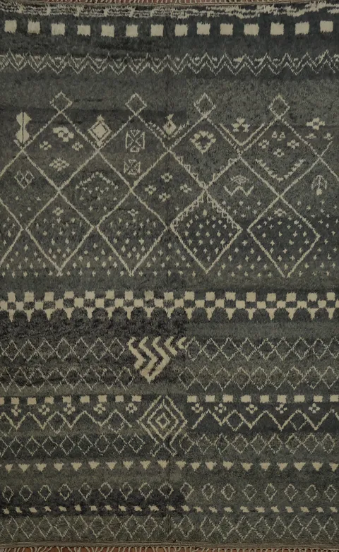 Intricate Pattern Moroccan Large Area Rug 9x13 Tribal Inspiration