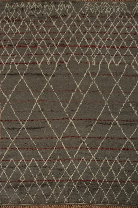 Stylish Moroccan Area Rug 8x11 with Subtle Lattice Detailing