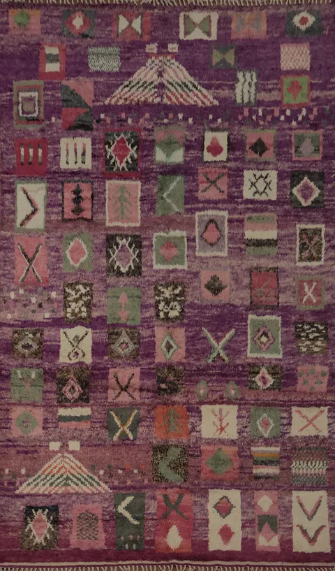 Purple Tribal Moroccan Oriental Large Rug 9x15