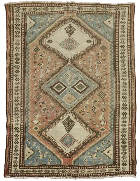 Tribal Geometric Bakhtiari Persian Rug 5x7