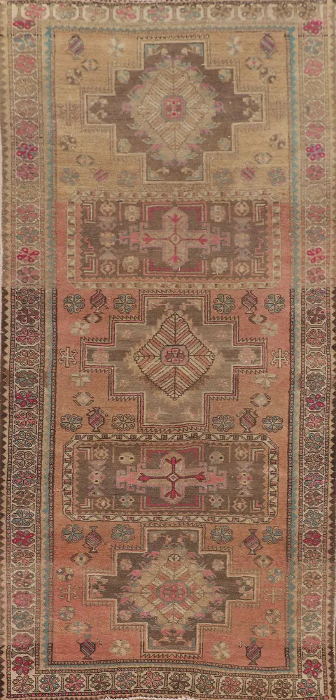 Vintage Wool Ardebil Persian Area Rug 5x11