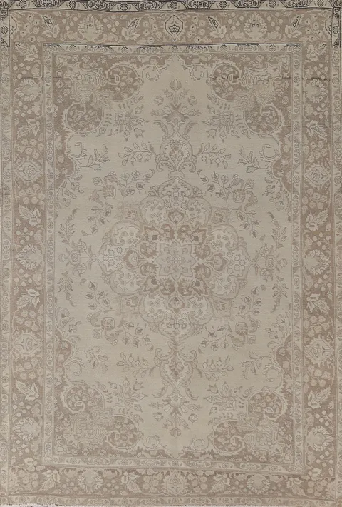 Distressed Wool Tabriz Persian Area Rug 7x10
