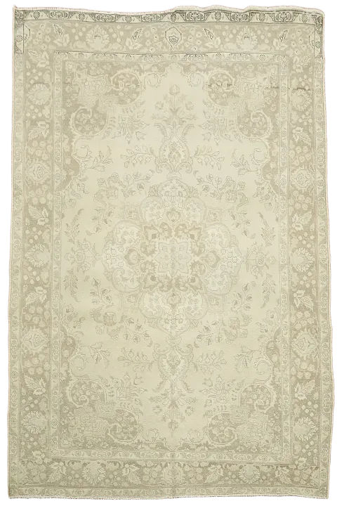Distressed Wool Tabriz Persian Area Rug 7x10