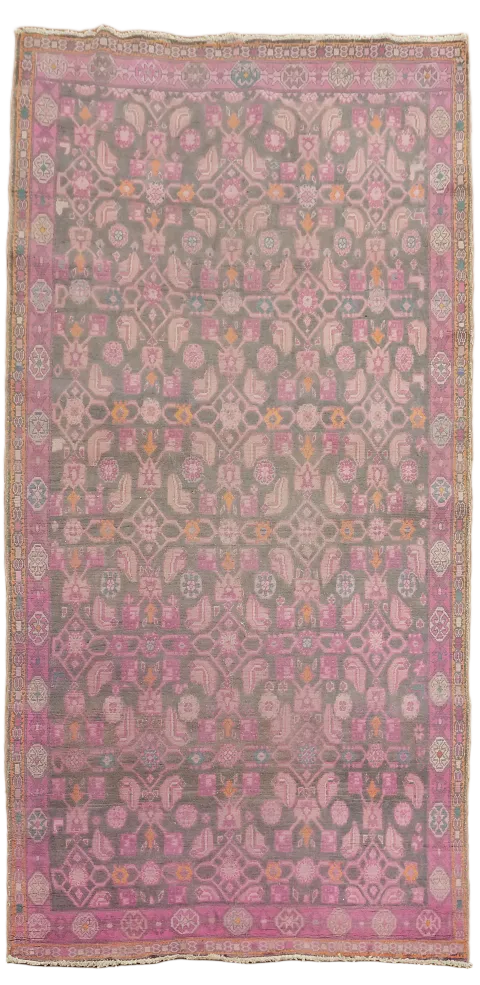 Over-Dyed Wool Mahal Persian Runner Rug 4x9