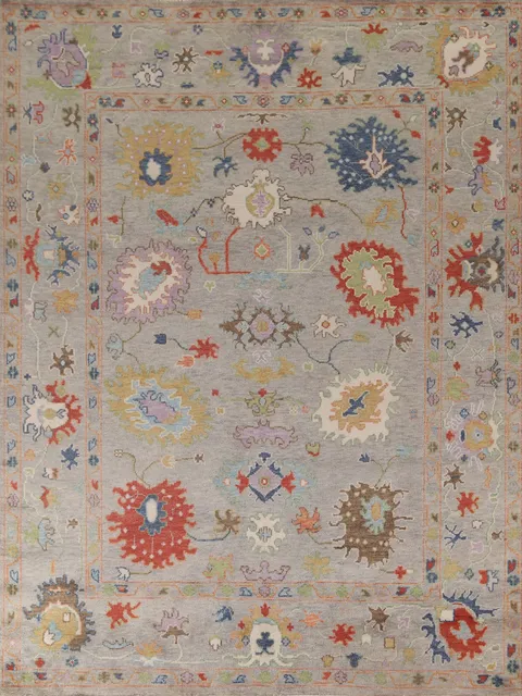 Handmade Floral Oushak Living Room Rug 8x10