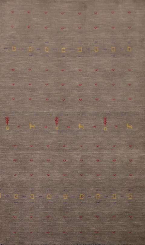 Brown Tribal Gabbeh Indian Handmade Rug 4x6