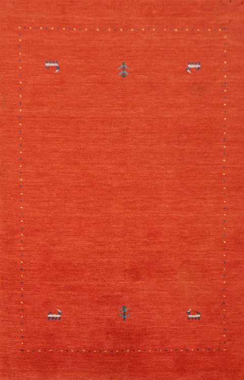Salmon Tribal Gabbeh Oriental Rug 4x6