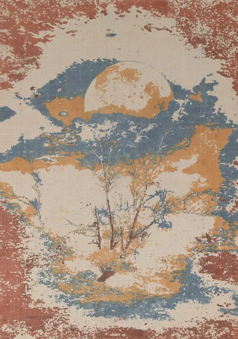 Nature Print Abstract Modern Area Rug 5x8
