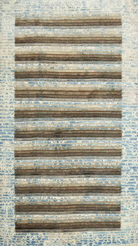 Striped Wool Abstract Modern Rug 3x5