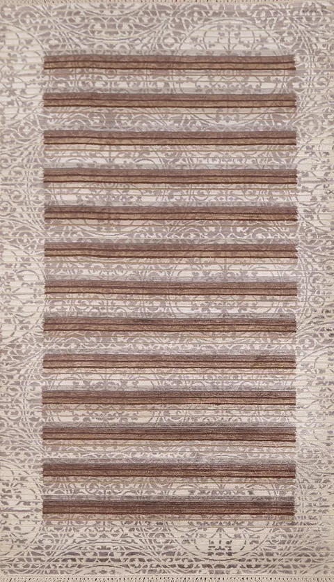 Striped Wool Abstract Modern Rug 3x5