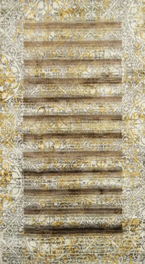Striped Indo Abstract Oriental Rug 3x5