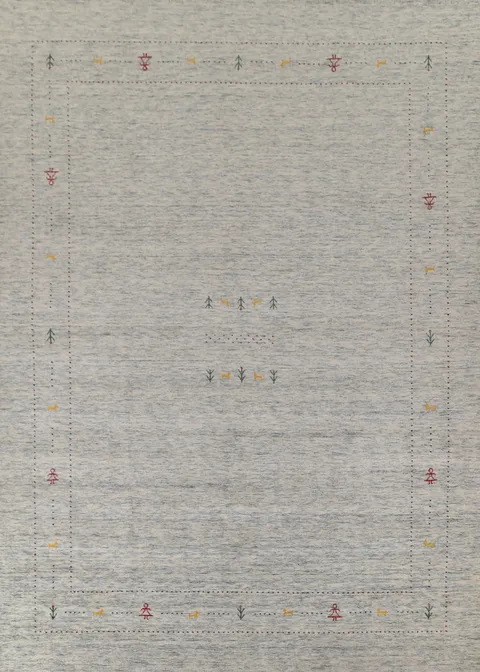Tribal Ivory Gabbeh Indian Area Rug 9x12