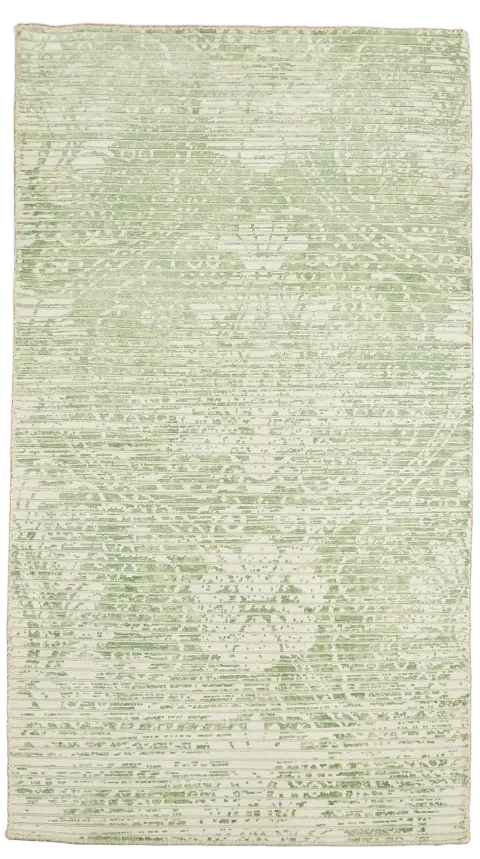 Distressed Design Green and White Rug for Modern Interiors 3x5