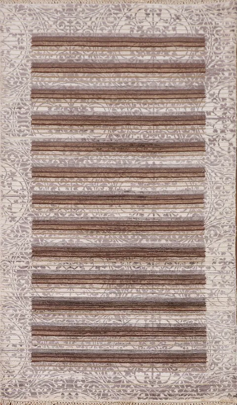 Striped Wool Abstract Modern Rug 3x5