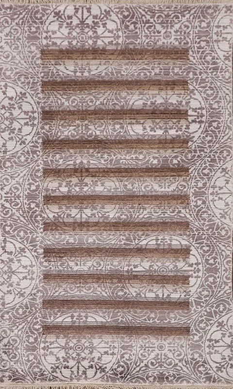 Striped Abstract Modern Oriental Rug 3x5