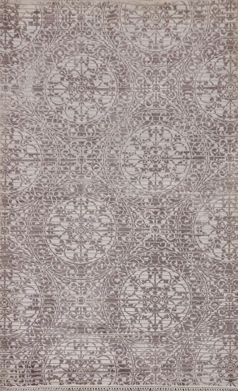 Ivory & Brown Modern Indian Abstract Rug 3x5