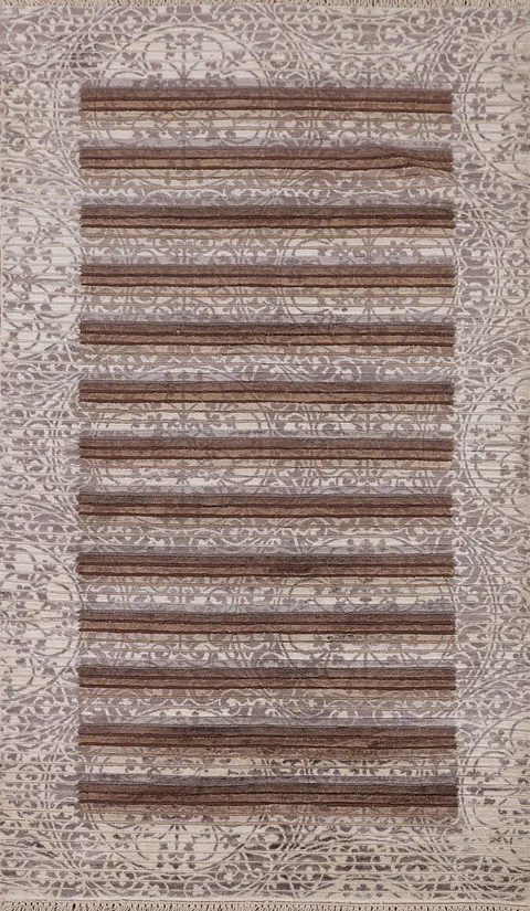 Handmade Modern Indian Abstract Rug 3x5