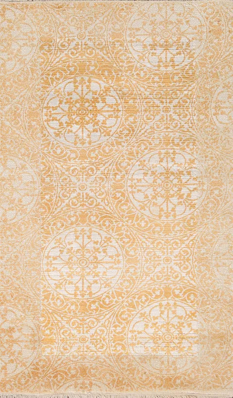 Yellow & Ivory Abstract Modern Rug 3x5