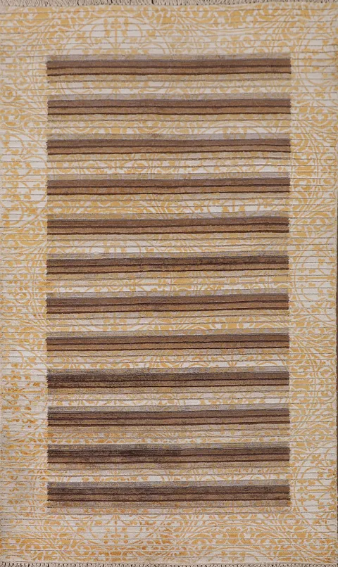 Yellow Modern Abstract Rug 3x5