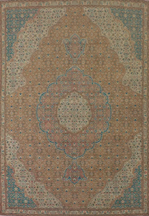 Vintage Wool Tabriz Persian Area Rug 8x11
