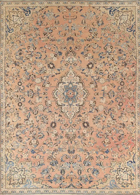 Vintage Floral Tabriz Persian Area Rug 7x10